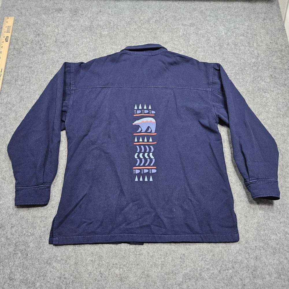 VTG 90s WEK Wyatt West Button Up Southwest‎ Kachina Tribal Shirt Purple Mens XS